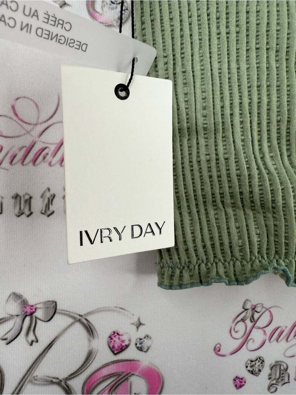 IVRY DAY top strapless new with tags Olive Green Smocked Mini Skirt - Tube Style - Picture 9 of 15